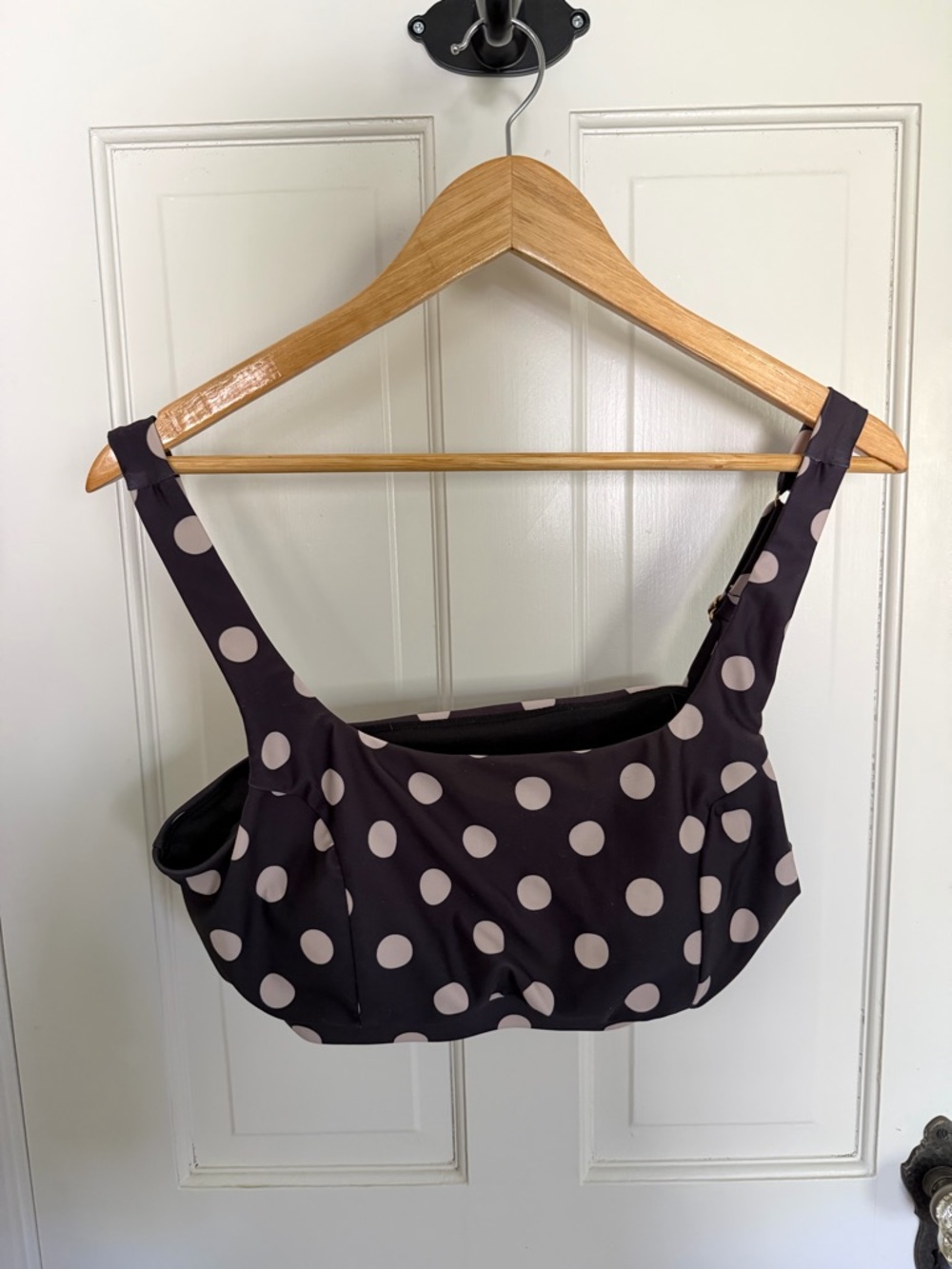 Lime Ricki Retro Dot Scoop Bralette Black with White Dots